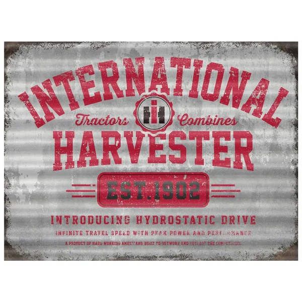 Outback Toys Branded Signs<International Harvester Corrugated Tin Sign, 23.5in x 17.5in