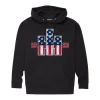 Outback Toys Ih Farmall<International Harvester Patriotic Vintage Style Black Hooded Sweatshirt