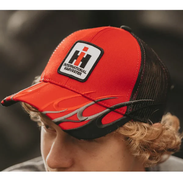 Outback Toys Ih Farmall<International Harvester Red & Black Flame Mesh Back Hat