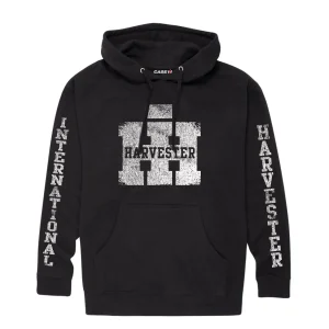Outback Toys Ih Farmall<International Harvester Weathered Distressed Logo Black Pullover Hooded Sweatshirt