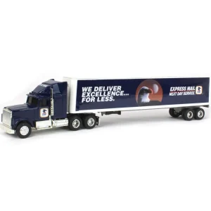 Manufacturer_ERTL Box Trucks & Trailers<1/64 International Truck with USPS Express Mail Box Trailer by ERTL