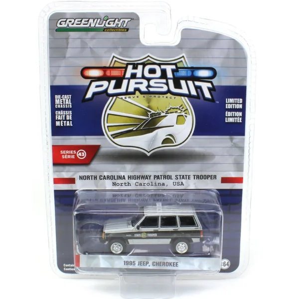 Outback Toys Emergency Vehicles<1/64 1995 Jeep Cherokee, North Carolina HWY Patrol, Hot Pursuit 43