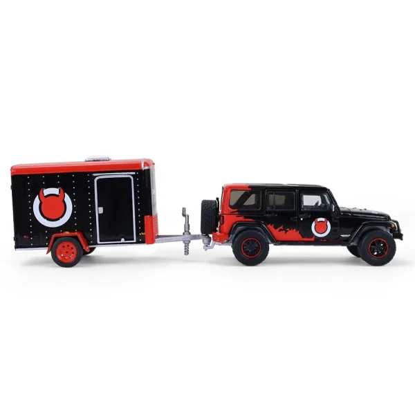 Manufacturer_Greenlight Collectibles Cars & Suvs<1/64 2012 Jeep Wrangler Unlimited with Small Cargo Trailer, Diablo Sport, Hitch & Tow Series 33