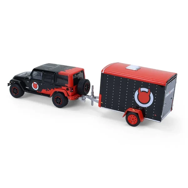 Manufacturer_Greenlight Collectibles Cars & Suvs<1/64 2012 Jeep Wrangler Unlimited with Small Cargo Trailer, Diablo Sport, Hitch & Tow Series 33