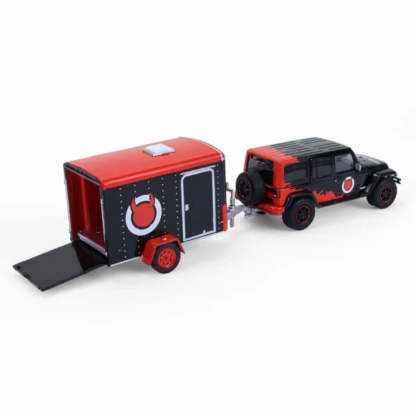 Manufacturer_Greenlight Collectibles Cars & Suvs<1/64 2012 Jeep Wrangler Unlimited with Small Cargo Trailer, Diablo Sport, Hitch & Tow Series 33