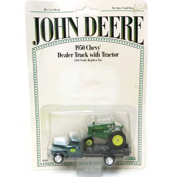 Manufacturer_ERTL Lowboys & Flatbeds<1/64 John Deere 1950 Chevy Flatbed Truck with John Deere GP Tractor