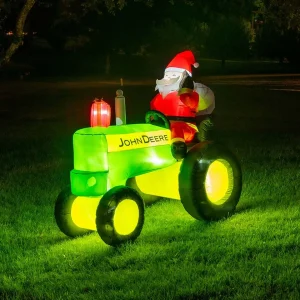 Outback Toys Christmas DéCor | Outdoor<John Deere 6 Foot Inflatable Christmas Tractor with Santa