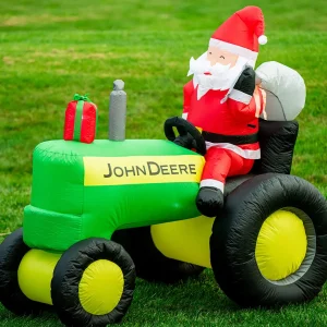 Outback Toys Christmas DéCor | Outdoor<John Deere 6 Foot Inflatable Christmas Tractor with Santa