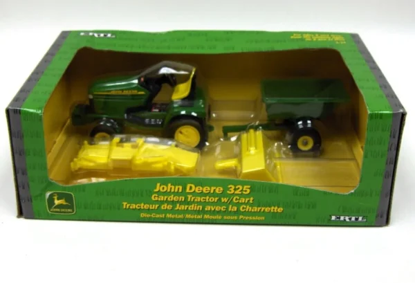 Manufacturer_ERTL Lawn & Garden<1/16 John Deere 325 Lawn Tractor with Cart, Deck, Tiller