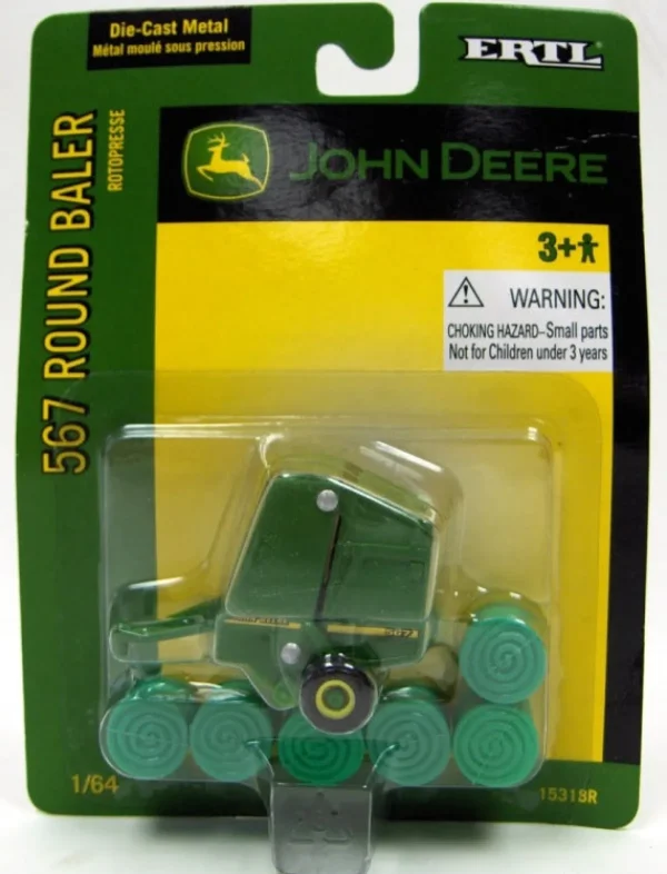 Manufacturer_ERTL Implements<1/64 John Deere 567 Round Baler with 6 Bales by ERTL