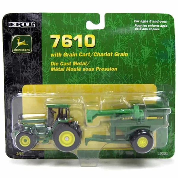 Manufacturer_ERTL Implements<1/64 John Deere 7610 with Grain Cart by ERTL