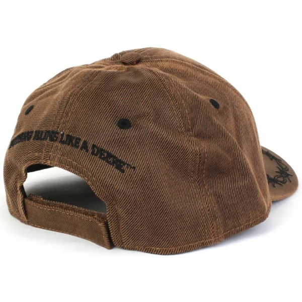 Outback Toys John Deere<John Deere Brown Leather Look Cap with Barbed Wire Bordered Bill
