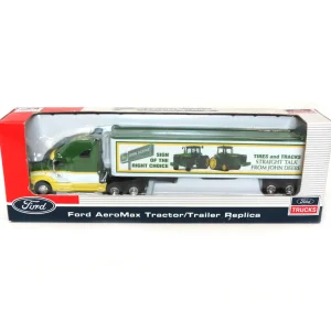 Manufacturer_SpecCast Box Trucks & Trailers<1/64 John Deere Ford Aeromax Tractor/Trailer Featuring Tires & Tracks Advertisement