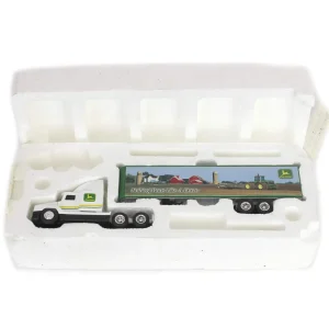 Manufacturer_Other Box Trucks & Trailers<1/64 John Deere Freightliner C120 Semi with "Nothing Runs Like a Deere" Box Trailer
