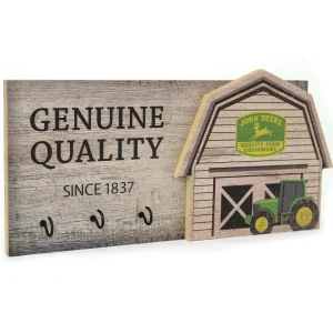 Outback Toys Farm Art & DéCor | Outdoor<John Deere Key Holder, 14in x 6.5in Vintage Wooden Barn