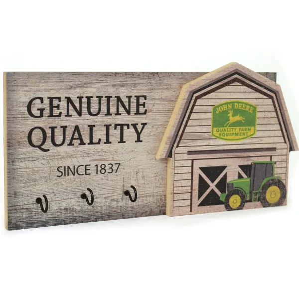 Outback Toys Farm Art & DéCor | Outdoor<John Deere Key Holder, 14in x 6.5in Vintage Wooden Barn