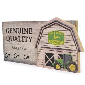 Outback Toys Farm Art & DéCor | Outdoor<John Deere Key Holder, 14in x 6.5in Vintage Wooden Barn