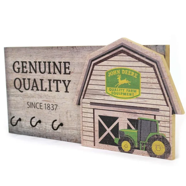 Outback Toys Farm Art & DéCor | Outdoor<John Deere Key Holder, 14in x 6.5in Vintage Wooden Barn