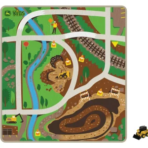Outback Toys Preschool Playroom<John Deere Kids Playmat with Skid Steer & Construction Theme
