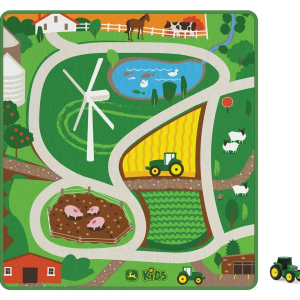 Outback Toys Preschool Playroom<John Deere Kids Playmat with Tractor & Agriculture Theme