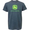 Outback Toys John Deere<John Deere Logo Heather Charcoal Gray Short Sleeve T-Shirt