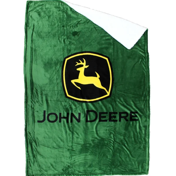 Outback Toys Bed & Bath<John Deere Logo 50in x 70in Fleece Sherpa Throw Blanket