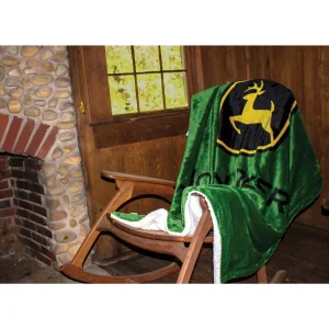 Outback Toys Bed & Bath<John Deere Logo 50in x 70in Fleece Sherpa Throw Blanket