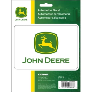 Outback Toys Tools & Auto<John Deere Logo Stick On Decal with White Backing