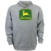 Outback Toys John Deere<John Deere Modern Logo Light Heather Gray Hooded Sweatshirt