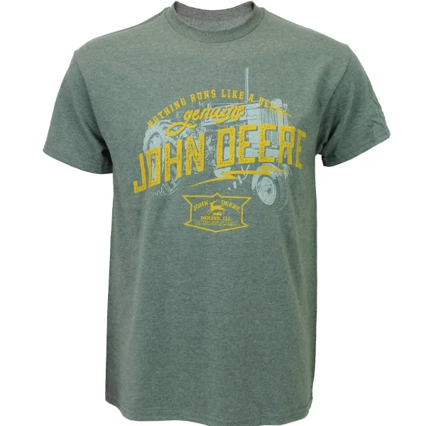 Outback Toys John Deere<John Deere Nothing Runs Like a Deere Green Short Sleeve T-Shirt with Vintage Logo