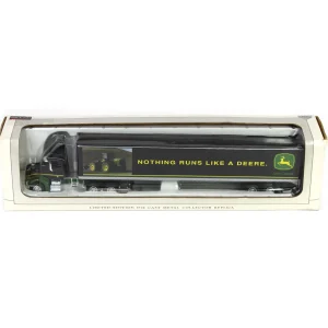 Manufacturer_SpecCast Box Trucks & Trailers<1/64 John Deere Peterbilt 385 Cab with "Nothing Runs Like a Deere" Box Trailer