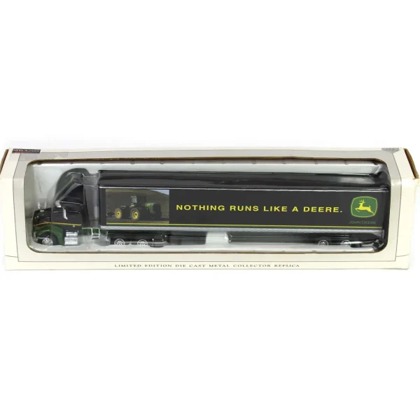 Manufacturer_SpecCast Box Trucks & Trailers<1/64 John Deere Peterbilt 385 Cab with "Nothing Runs Like a Deere" Box Trailer