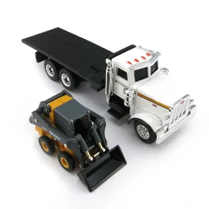 Manufacturer_ERTL Lowboys & Flatbeds<1/64 John Deere Peterbilt Flatbed Truck with 320E Skid Steer