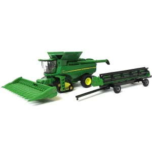 Manufacturer_ERTL Combines & Harvesters<1/64 John Deere S690 Tracked Combine with Corn Head, Grain Head & Cart