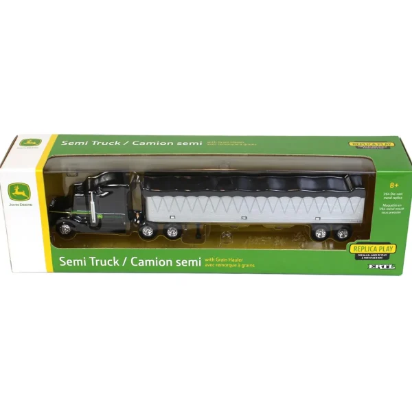 Manufacturer_ERTL Agricultural Trucks<1/64 John Deere Semi with Black Cab and Grain Hauler
