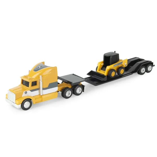 Manufacturer_ERTL Loaders | Lowboys & Flatbeds<1/64 John Deere Semi with Skid Loader Value Set