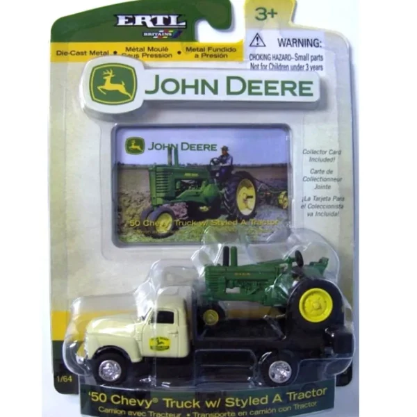 Manufacturer_ERTL Lowboys & Flatbeds<1/64 John Deere Styled A & 1950 Chevrolet Flatbed