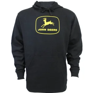 Outback Toys John Deere<John Deere Vintage Logo Black Hooded Sweatshirt