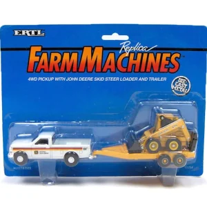 Manufacturer_ERTL Pickup Trucks<1/64 John Deere 4WD Pickup with Trailer & Skid Steer Loader