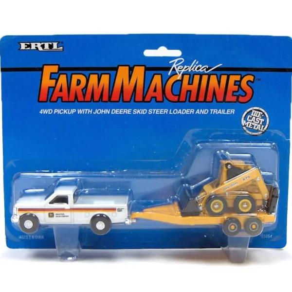 Manufacturer_ERTL Pickup Trucks<1/64 John Deere 4WD Pickup with Trailer & Skid Steer Loader