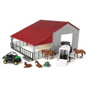 Manufacturer_ERTL Pickup Trucks | Play Animals & Accessories<1/32 John Deere Weathered Barn Play Set by ERTL