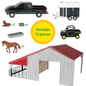 Manufacturer_ERTL Pickup Trucks | Play Animals & Accessories<1/32 John Deere Weathered Barn Play Set by ERTL