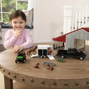 Manufacturer_ERTL Pickup Trucks | Play Animals & Accessories<1/32 John Deere Weathered Barn Play Set by ERTL