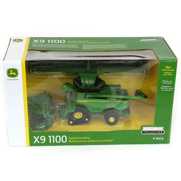 Manufacturer_ERTL Combines & Harvesters<1/64 John Deere X9 1100 Combine w/ Front Tracks and Draper & Corn Heads, ERTL Prestige Collection