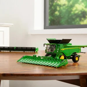 Manufacturer_ERTL Combines & Harvesters<1/64 John Deere X9 1100 Combine w/ Front Tracks and Draper & Corn Heads, ERTL Prestige Collection