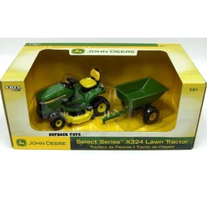 Manufacturer_ERTL Lawn & Garden<1/16 John Deere X324 with 4 Wheel Steer, 48 Mower Deck & Dump Cart