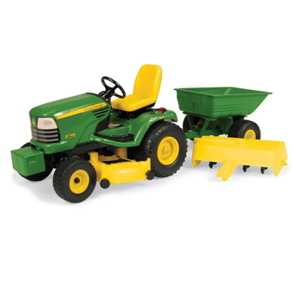 Manufacturer_ERTL Lawn & Garden<1/16 John Deere X748 with Cart & Tiller
