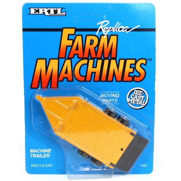 Manufacturer_ERTL Lowboys & Flatbeds<1/64 John Deere Yellow Trailer with Tandem Axles and Ramp by ERTL