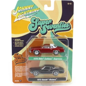 Manufacturer_Johnny Lightning Cars & Suvs<1/64 Johnny Lightning 1976 Oldsmobile Cutlass & 1972 Buick Riviera Super 70s Twin Pack