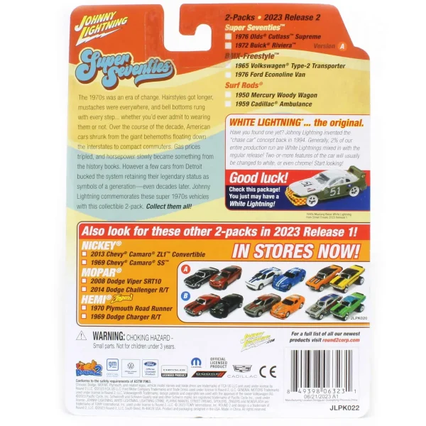 Manufacturer_Johnny Lightning Cars & Suvs<1/64 Johnny Lightning 1976 Oldsmobile Cutlass & 1972 Buick Riviera Super 70s Twin Pack